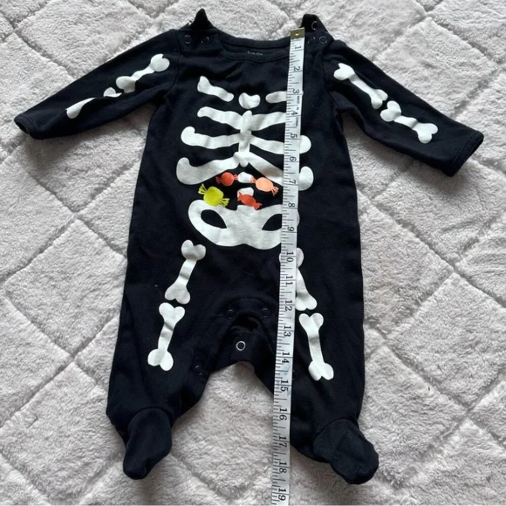 Carter's Just One You | Black Skeleton Halloween Sleep N' Play | Size 3 Months